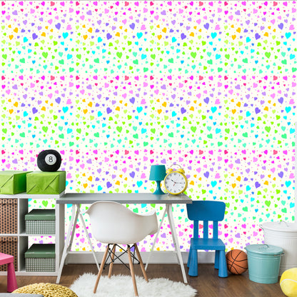 Wallpaper Colorful Little Hearts