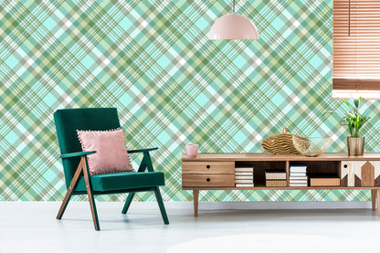 Wallpaper Fashionable Colorful Check Pattern