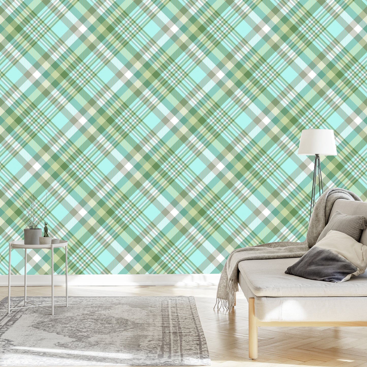Wallpaper Fashionable Colorful Check Pattern