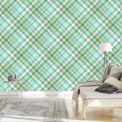 Wallpaper Fashionable Colorful Check Pattern