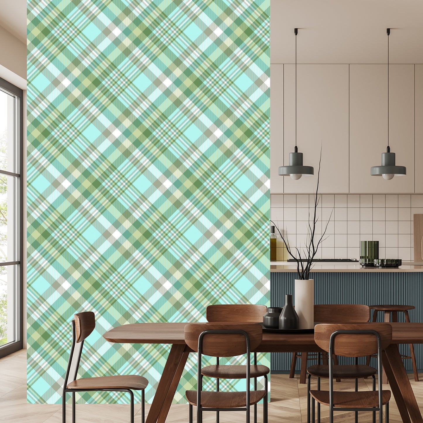 Wallpaper Fashionable Colorful Check Pattern