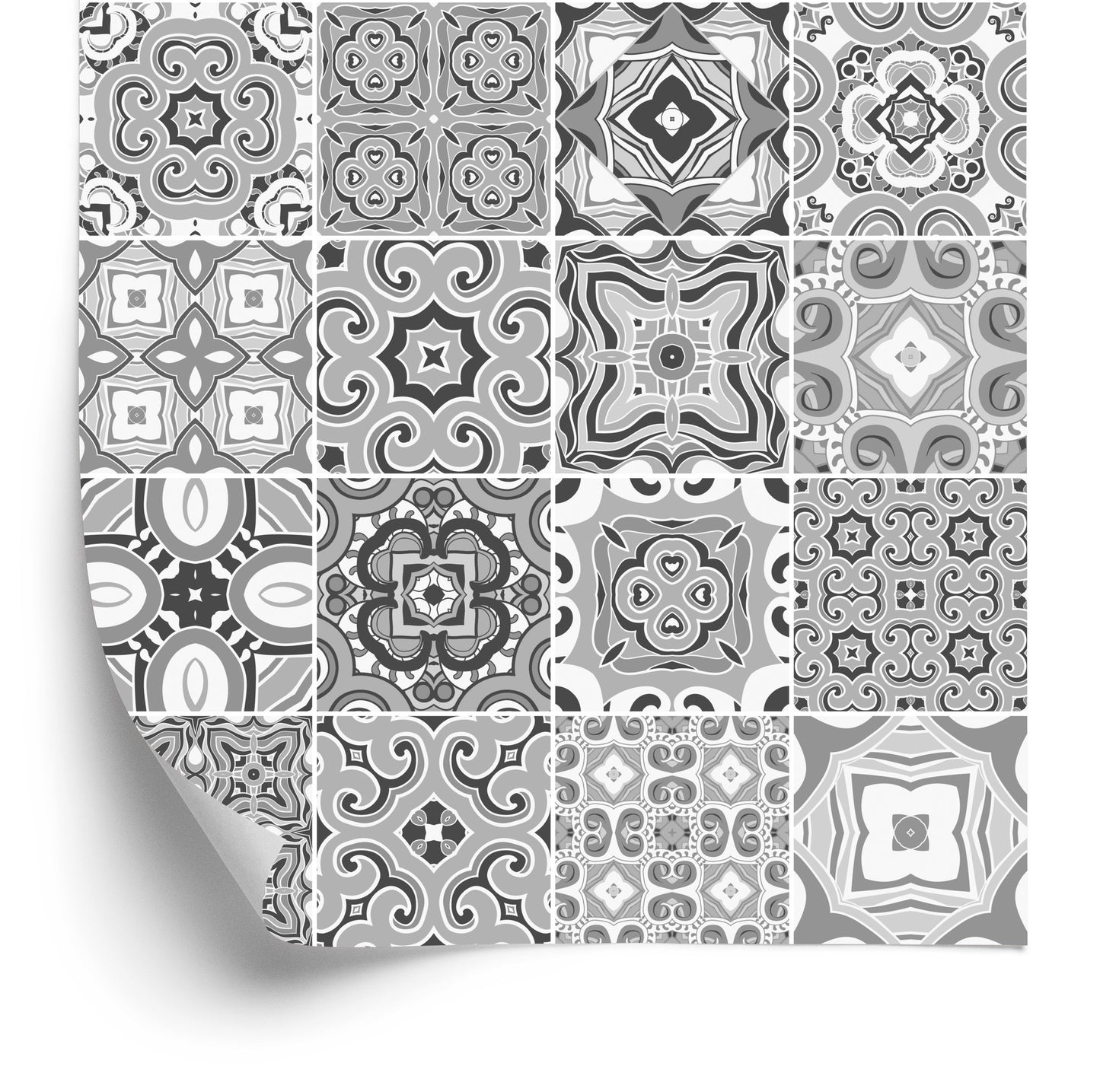 Wallpaper Decorative Mosaic In Shades Of Grey