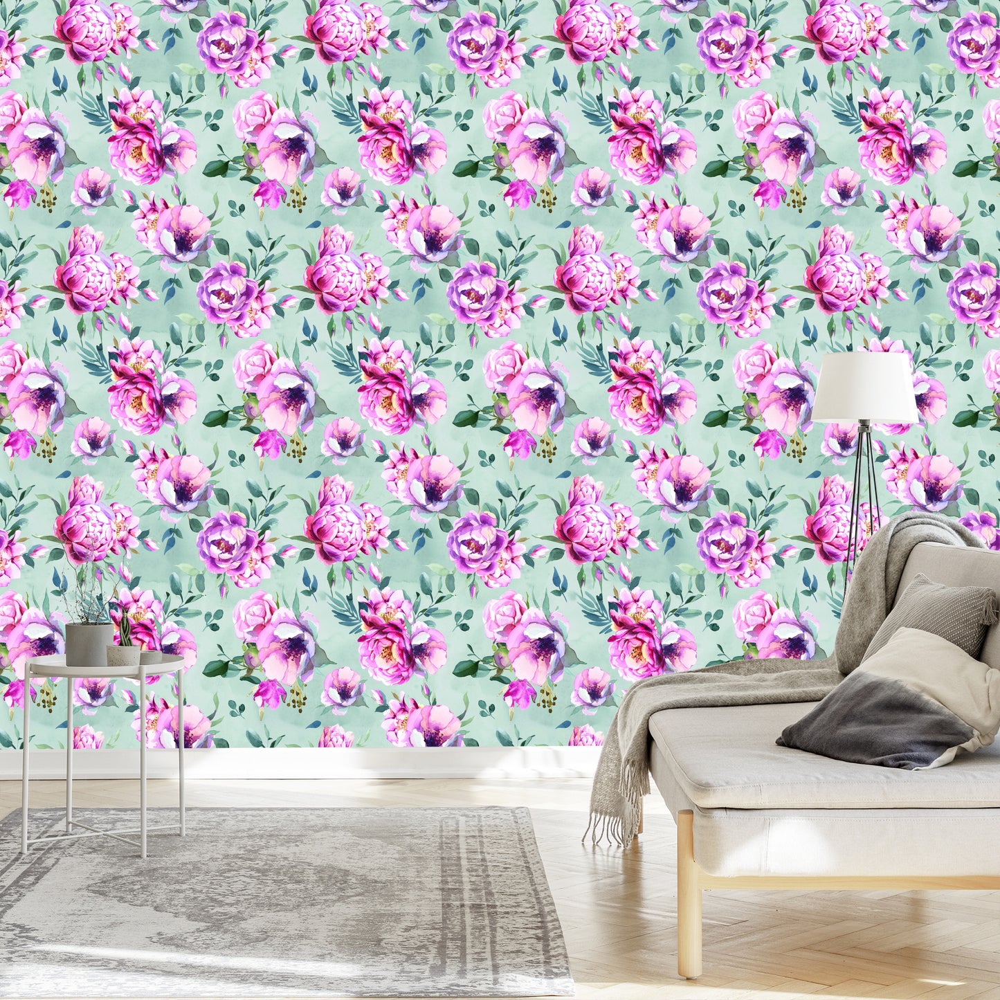 Wallpaper Colorful Watercolour Peonies