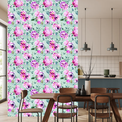 Wallpaper Colorful Watercolour Peonies