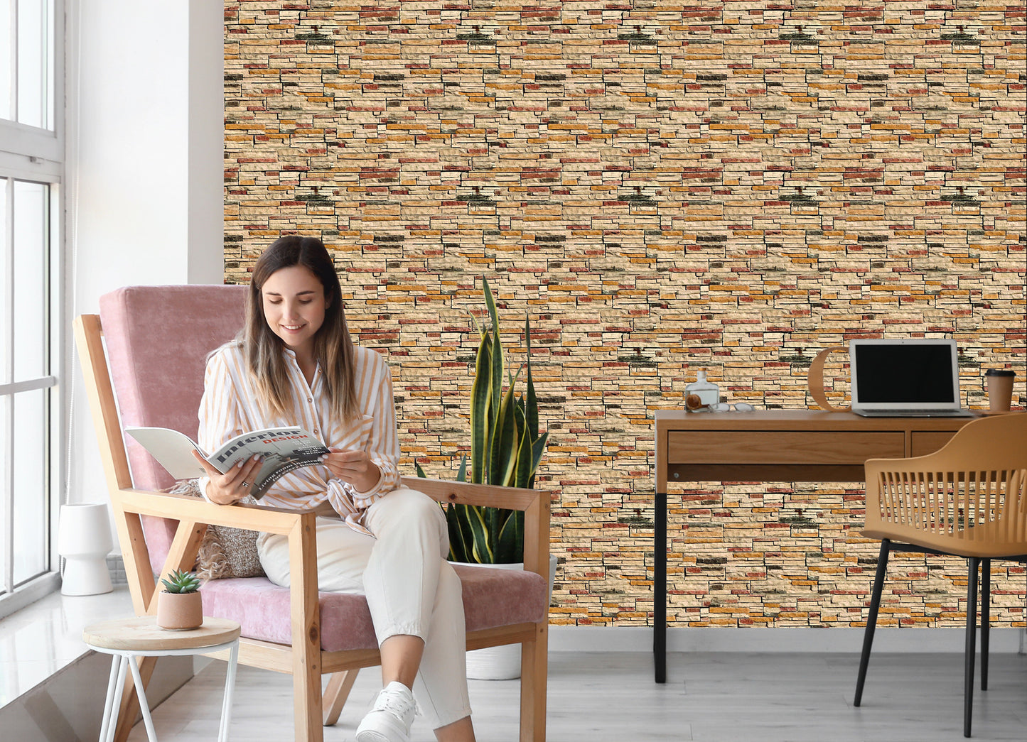 Wallpaper Stone Slate - Effect 3D