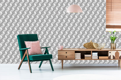 Wallpaper Geometric Black And White Pattern