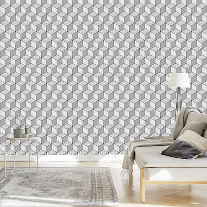Wallpaper Geometric Black And White Pattern