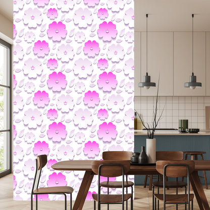 Wallpaper Flowers And Leaves 3D Effect