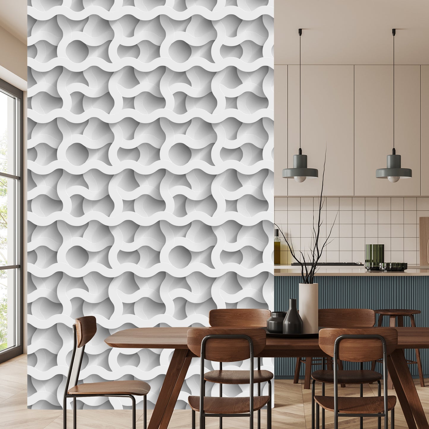 Wallpaper Abstraction Waves 3D