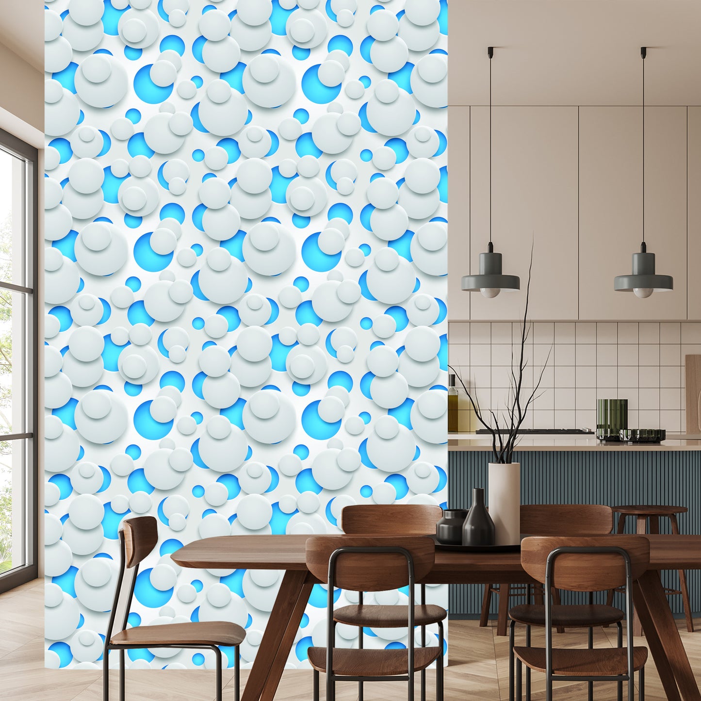 Wallpaper Abstract Geometric Pattern 3D Effect