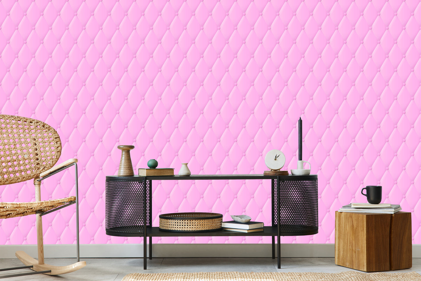 Wallpaper Quilted Pink Pattern