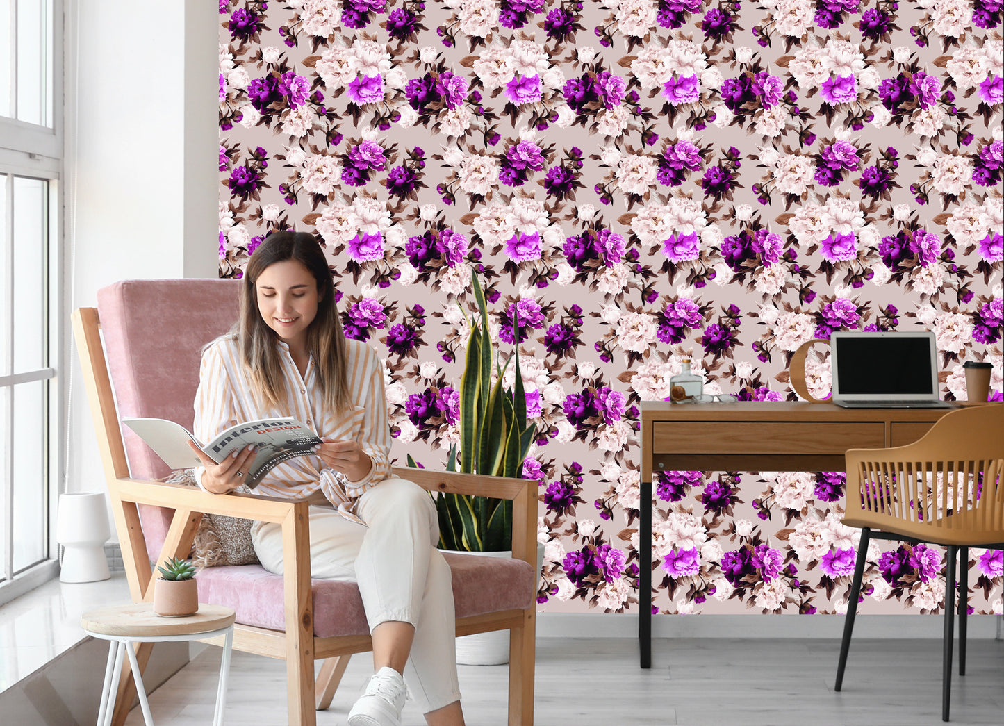 Wallpaper Beautiful Floral Pattern