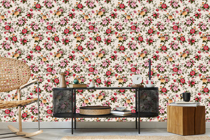 Wallpaper Colorful Roses In Watercolor