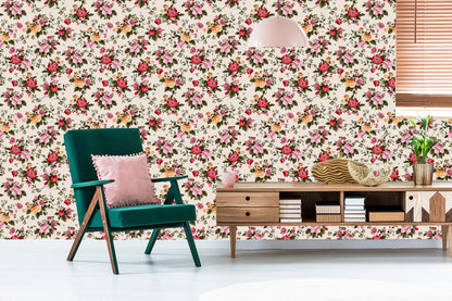 Wallpaper Colorful Roses In Watercolor