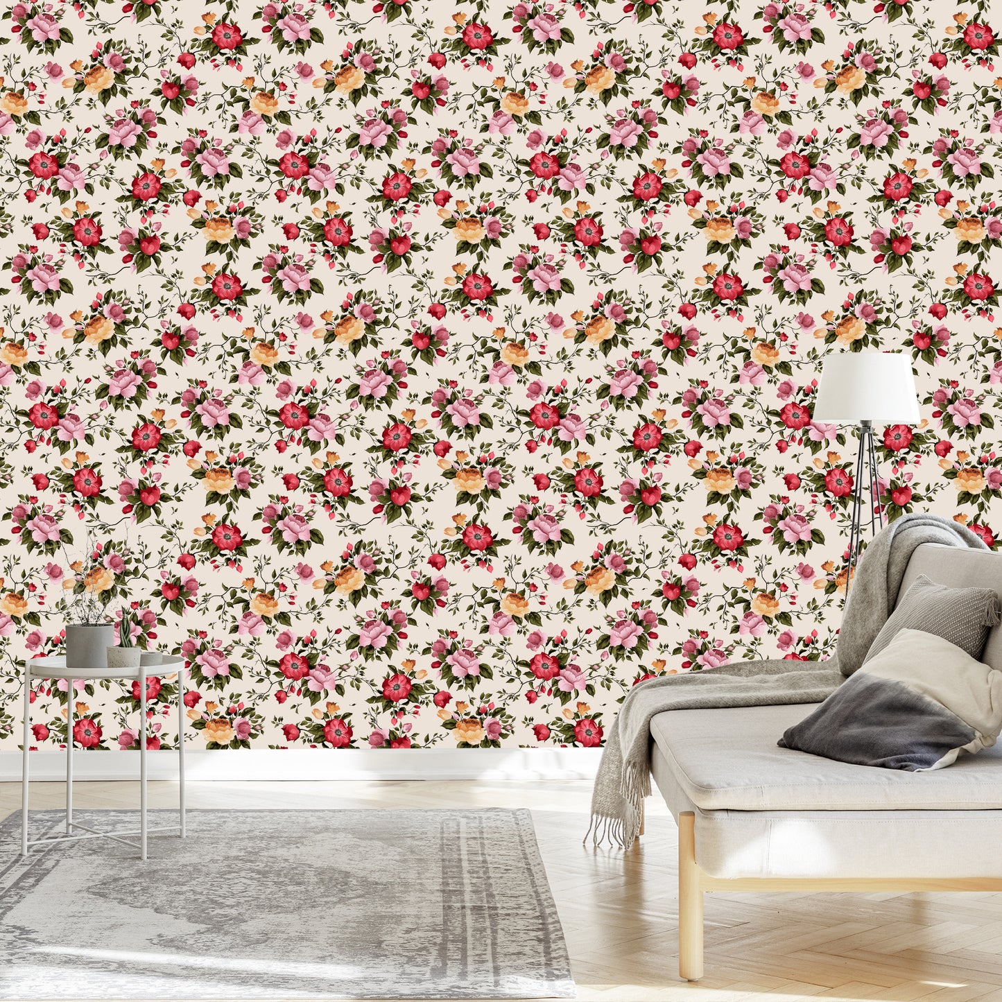 Wallpaper Colorful Roses In Watercolor