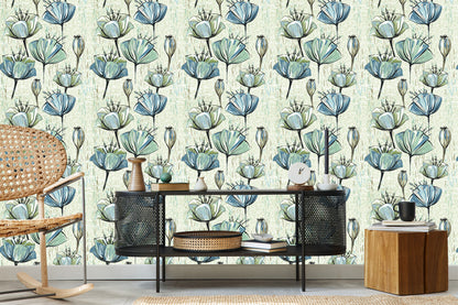 Wallpaper Tulips In Vintage Style