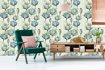 Wallpaper Tulips In Vintage Style
