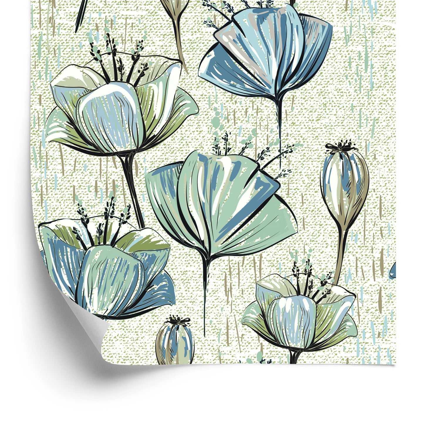 Wallpaper Tulips In Vintage Style