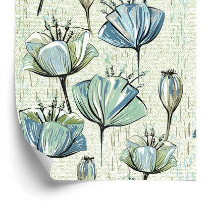 Wallpaper Tulips In Vintage Style