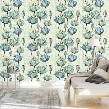 Wallpaper Tulips In Vintage Style