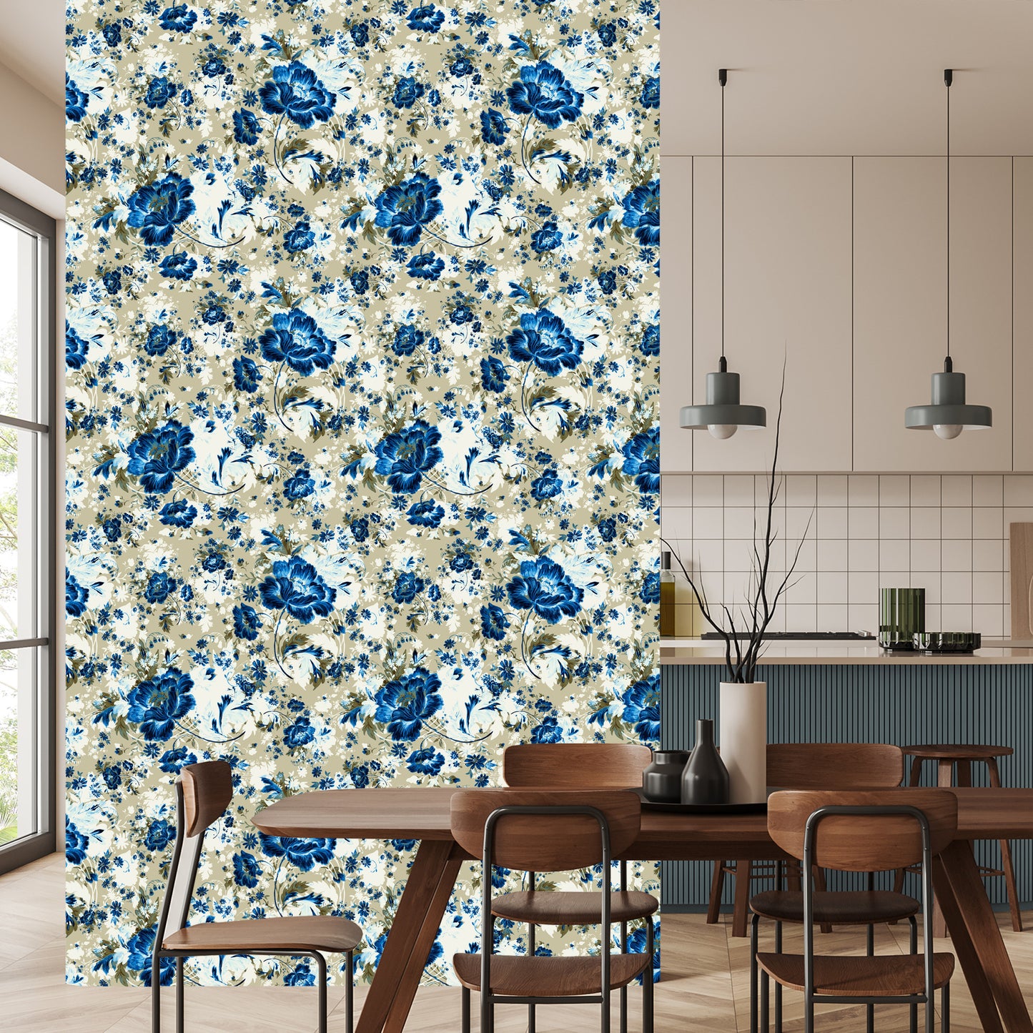 Wallpaper Beautiful Blue Flowers
