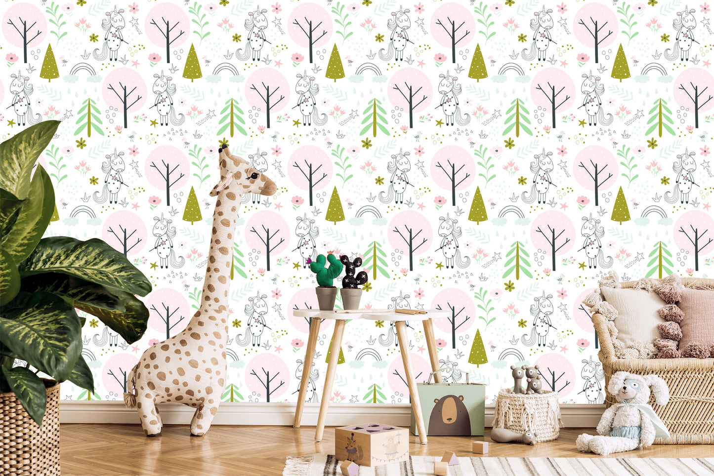 Wallpaper Unicorns In The Magical Forest