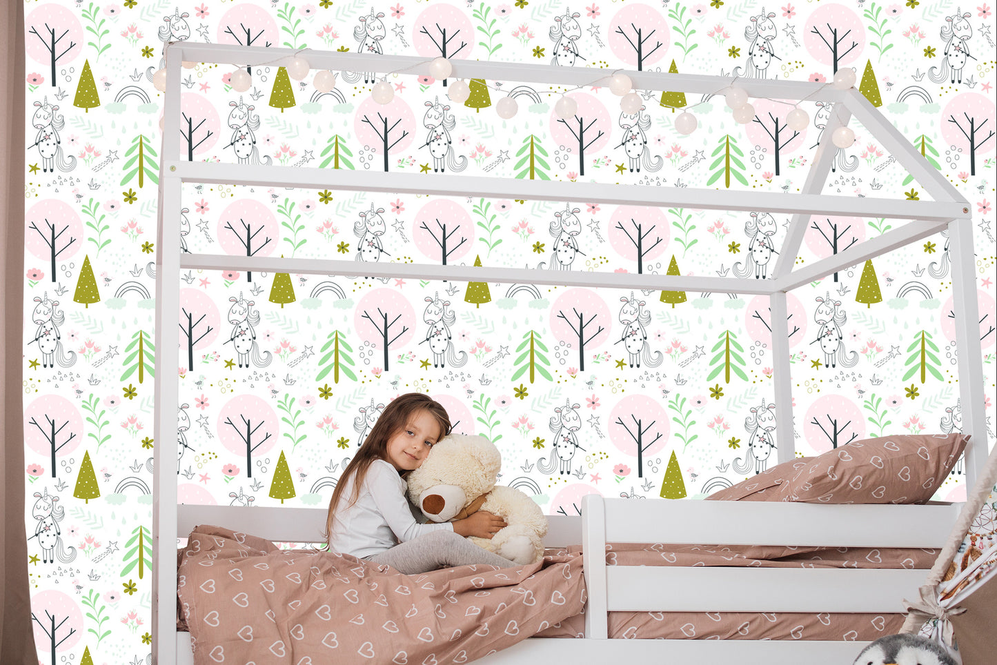 Wallpaper Unicorns In The Magical Forest
