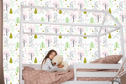 Wallpaper Unicorns In The Magical Forest