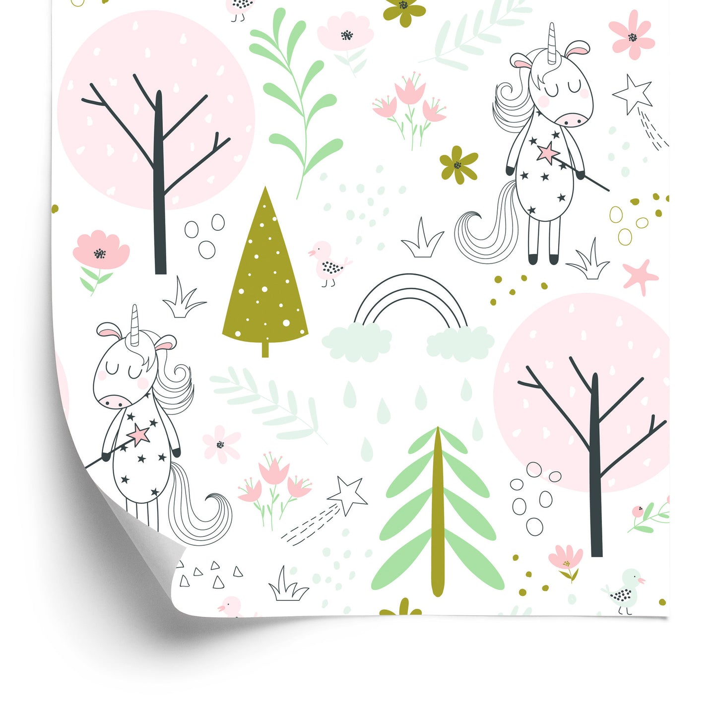 Wallpaper Unicorns In The Magical Forest
