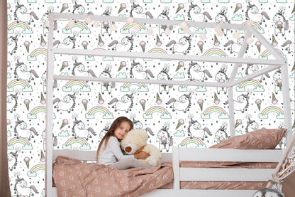 Wallpaper Cheerful Unicorns