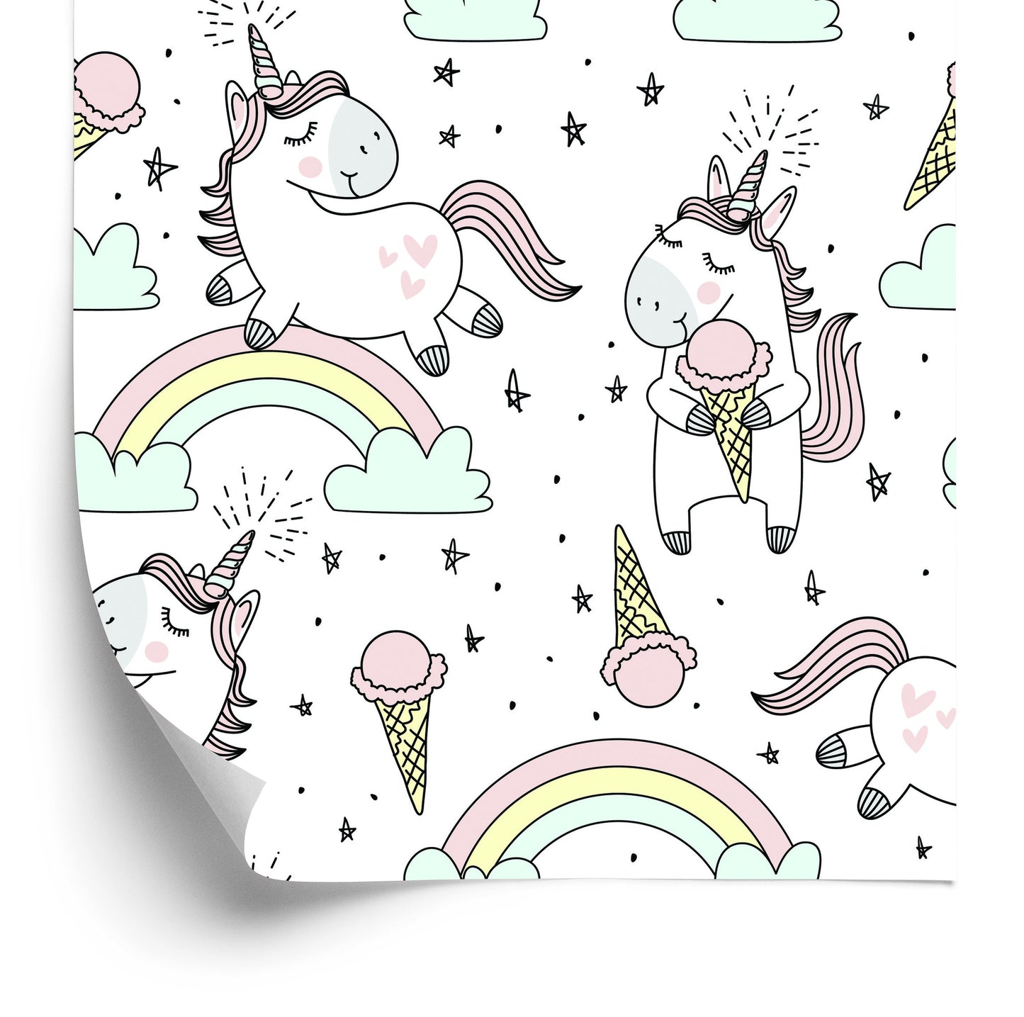 Wallpaper Cheerful Unicorns