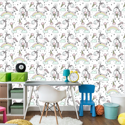 Wallpaper Cheerful Unicorns