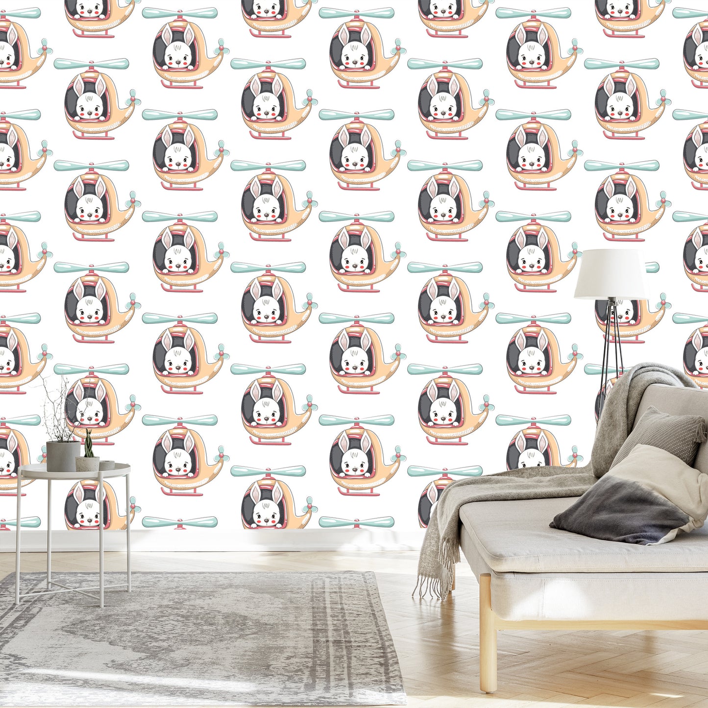 Wallpaper Bunnies In A Helicopter