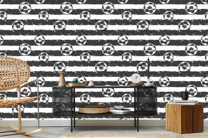 Wallpaper Football On Stripped Background