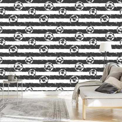 Wallpaper Football On Stripped Background