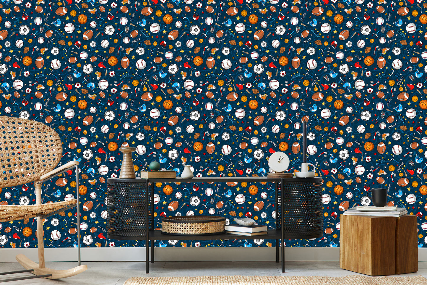 Wallpaper Colorful Balls And Sporting Apparatus