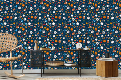 Wallpaper Colorful Balls And Sporting Apparatus