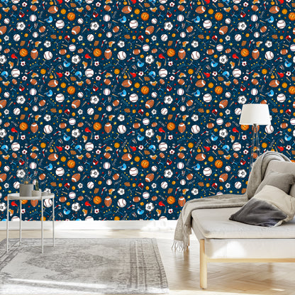 Wallpaper Colorful Balls And Sporting Apparatus