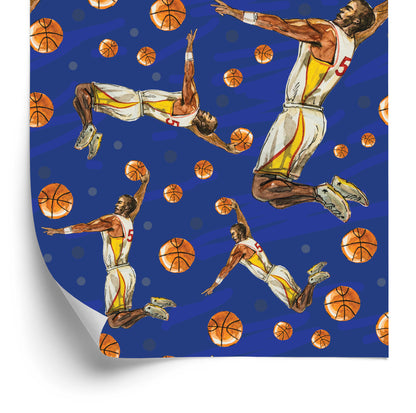 Wallpaper Basketball Players Painted In Watercolour