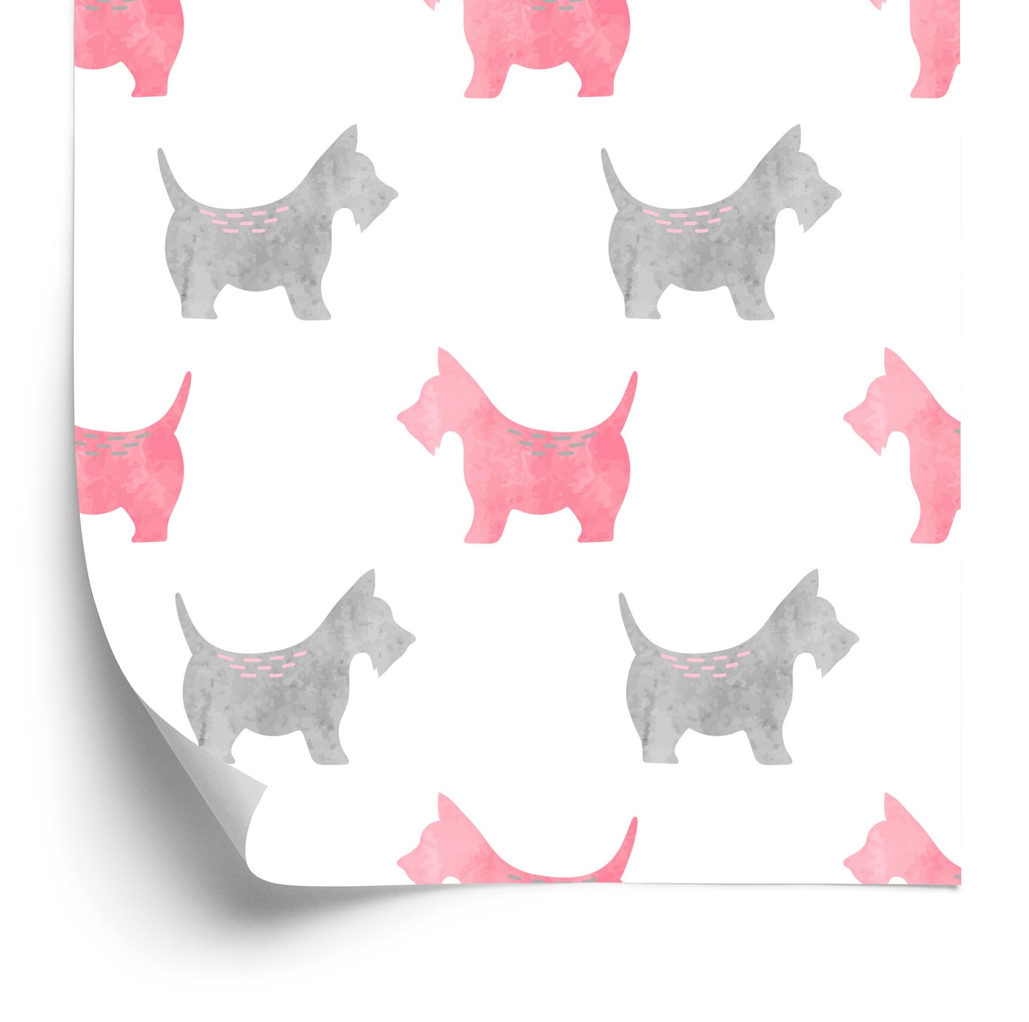 Wallpaper Watercolour Silhouettes Of Scottish Terriers