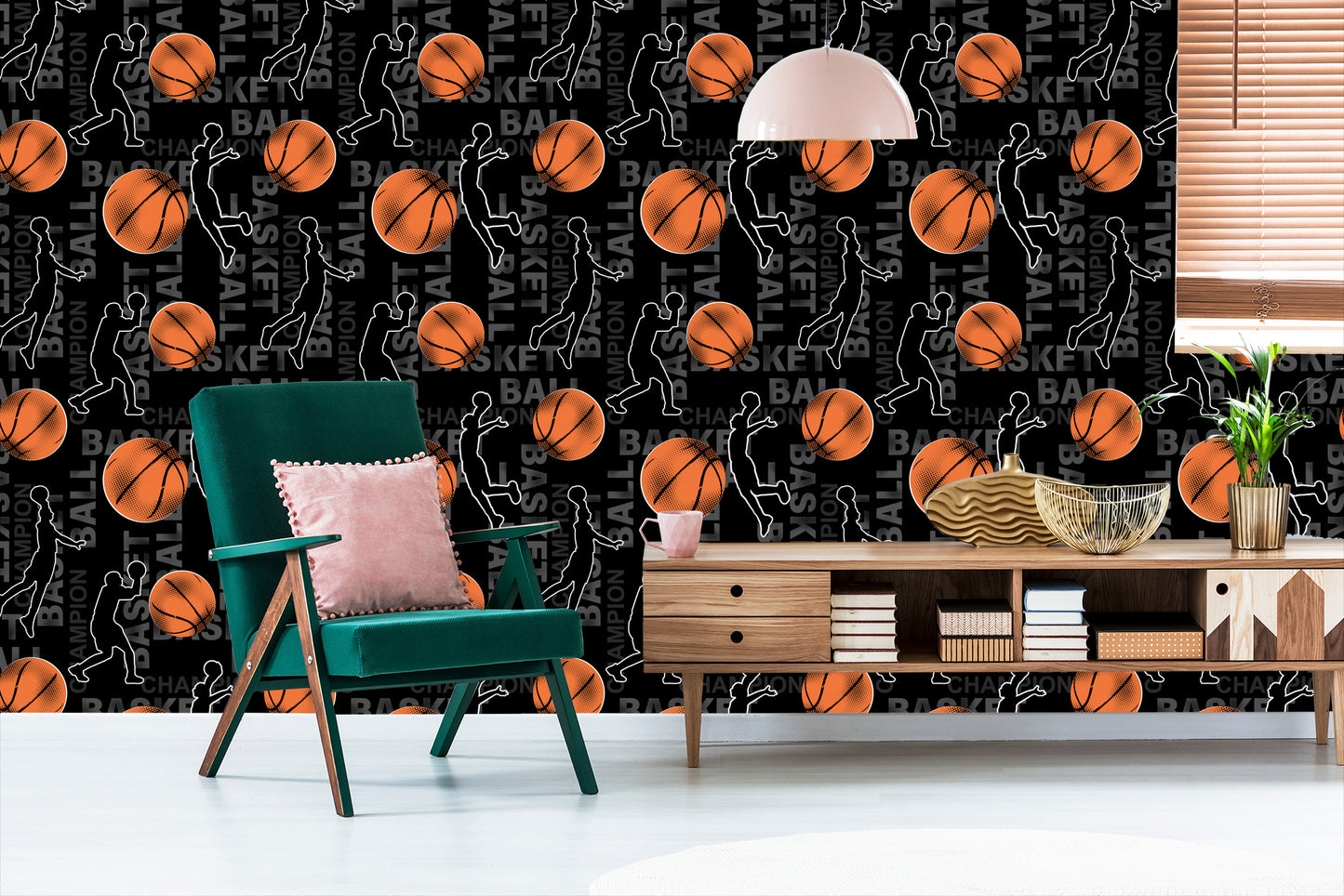 Wallpaper Scribbles Of Basketball Players