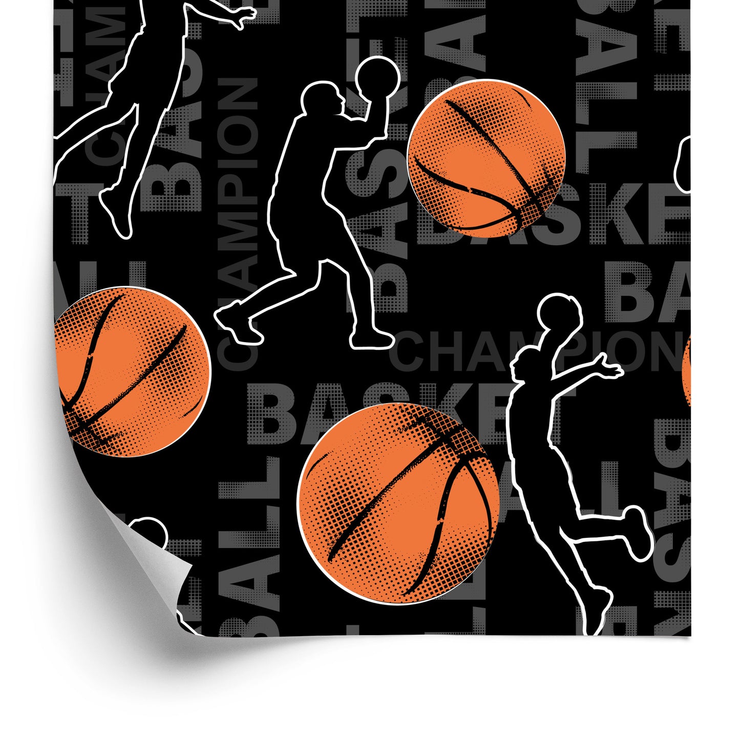 Wallpaper Scribbles Of Basketball Players