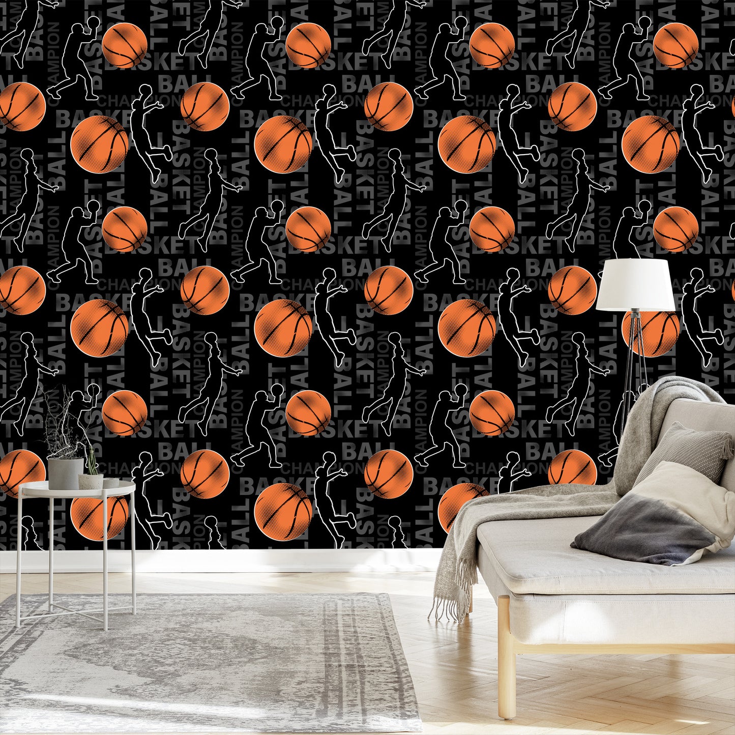 Wallpaper Scribbles Of Basketball Players