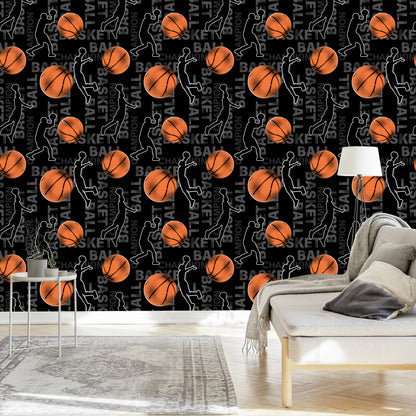 Wallpaper Scribbles Of Basketball Players