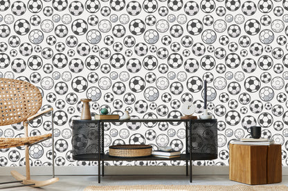 Wallpaper Sketched Footballs