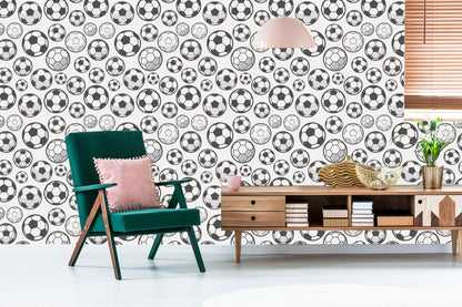 Wallpaper Sketched Footballs