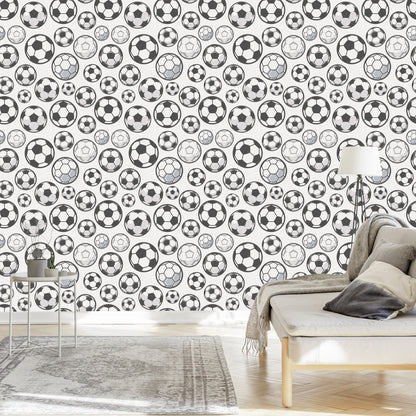 Wallpaper Sketched Footballs