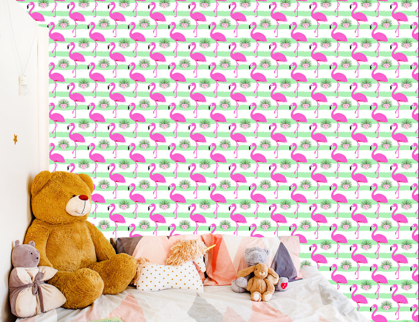 Wallpaper For Kids - Pink Flamingos