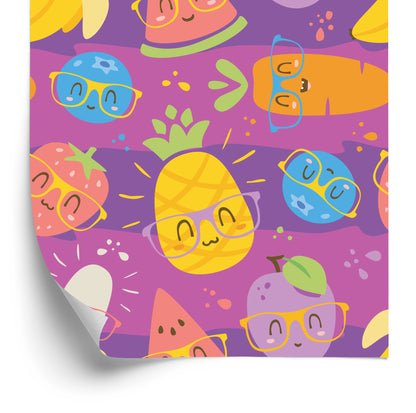 Wallpaper For Children - Colorful Fruits And Vegetables In Glasses