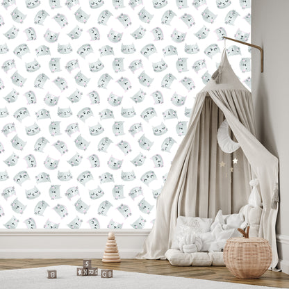 Wallpaper For Children - Cat Smileys